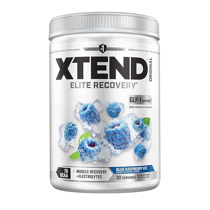 XTEND Original BCAA Powder – Blue Raspberry Ice (30 Servings)
