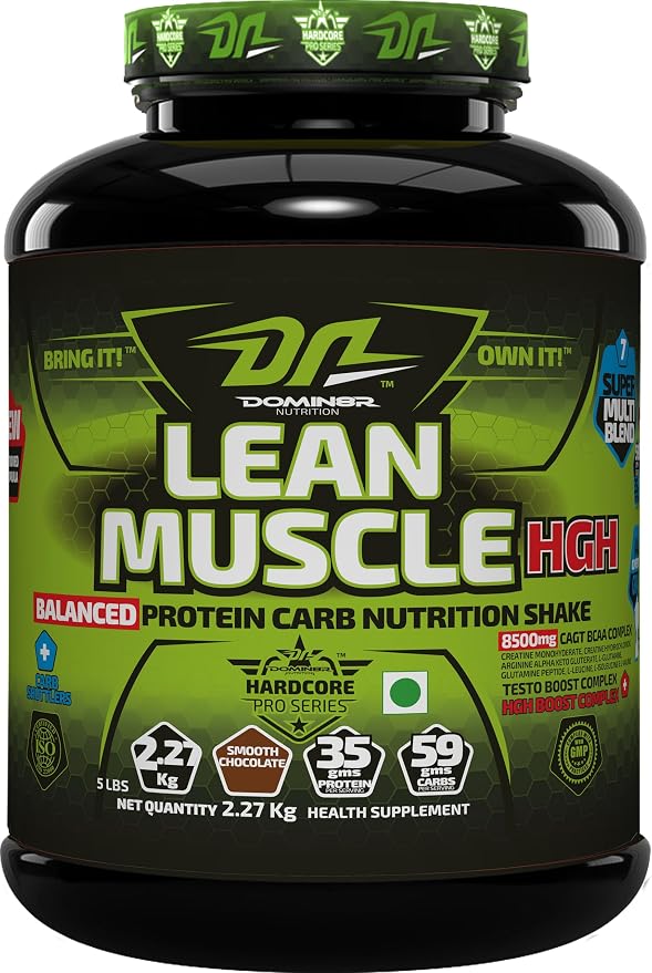 Domin8r Lean Muscle HGH Mass Gainer – Smooth Chocolate, 2.27 kg (5 lb)