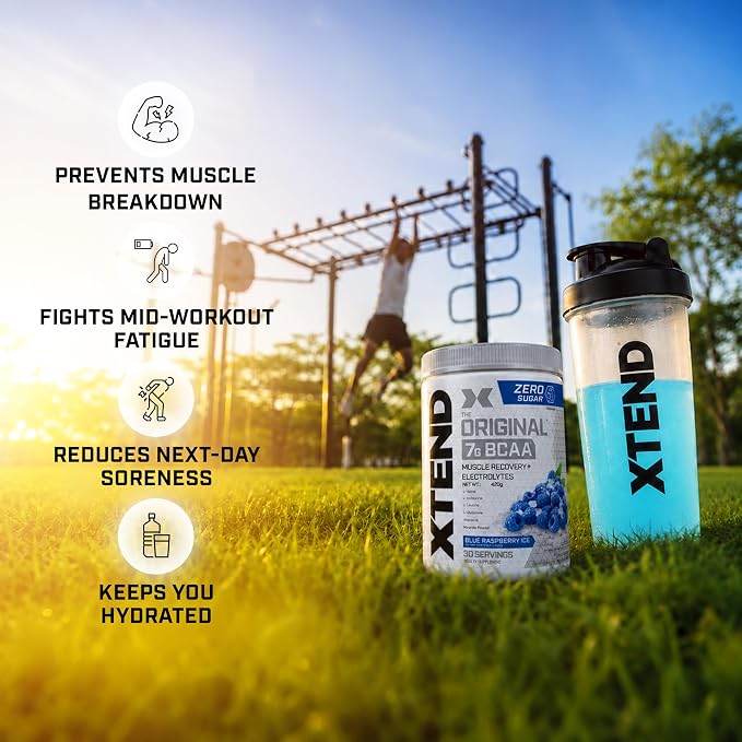 XTEND Original BCAA Powder – Blue Raspberry Ice (30 Servings)