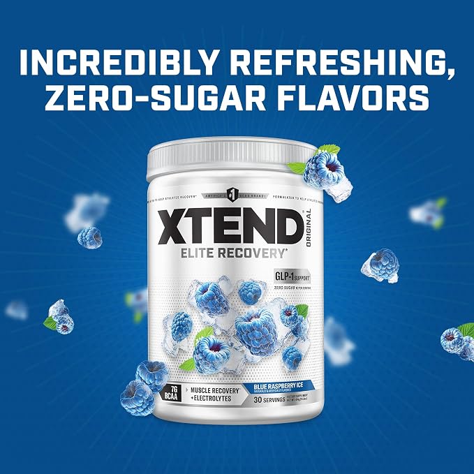 XTEND Original BCAA Powder – Blue Raspberry Ice (30 Servings)