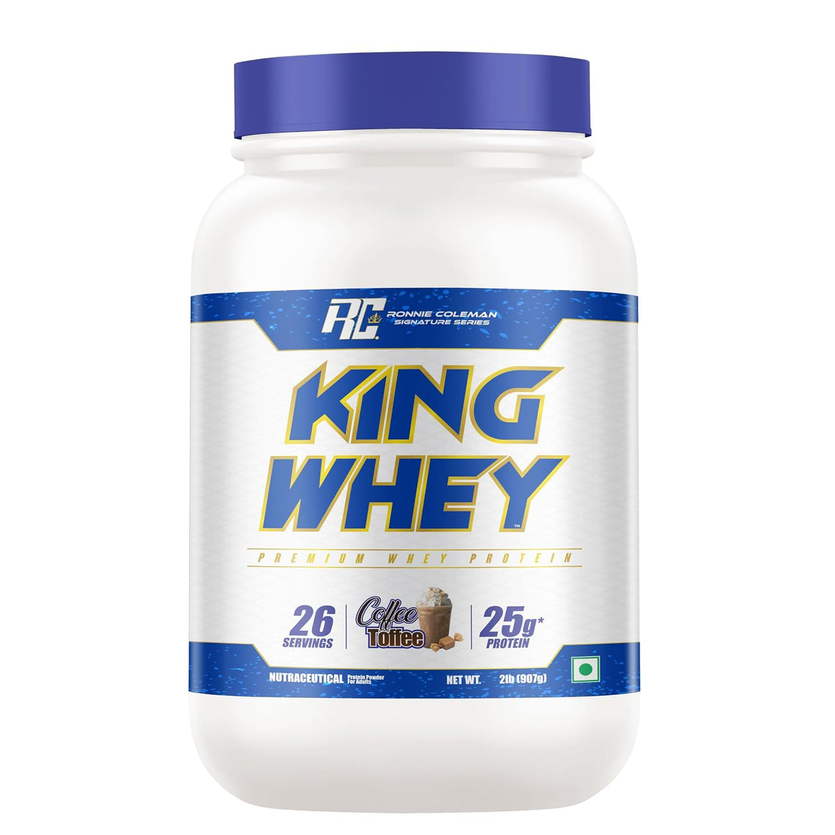 Ronnie Coleman Signature Series King Whey Premium Whey Protein – Coffee Toffee Flavour (2 lb / 907g, 26 Servings)
