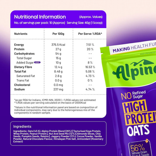 ALPINO 27% High Protein Oats Dark Chocolate