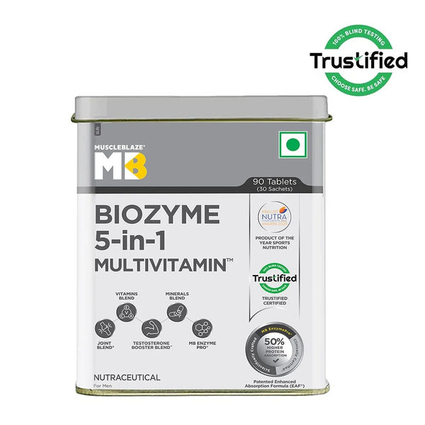 MuscleBlaze Biozyme 5 in 1 Multivitamin Unflavoured • 90 tablet