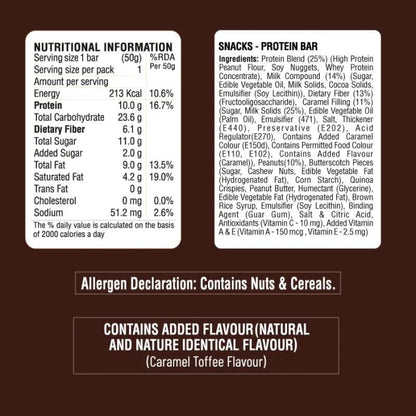 RiteBite Max Protein Daily Salt & Caramel Protein Bars with 10g Protein (Pack of 48)
