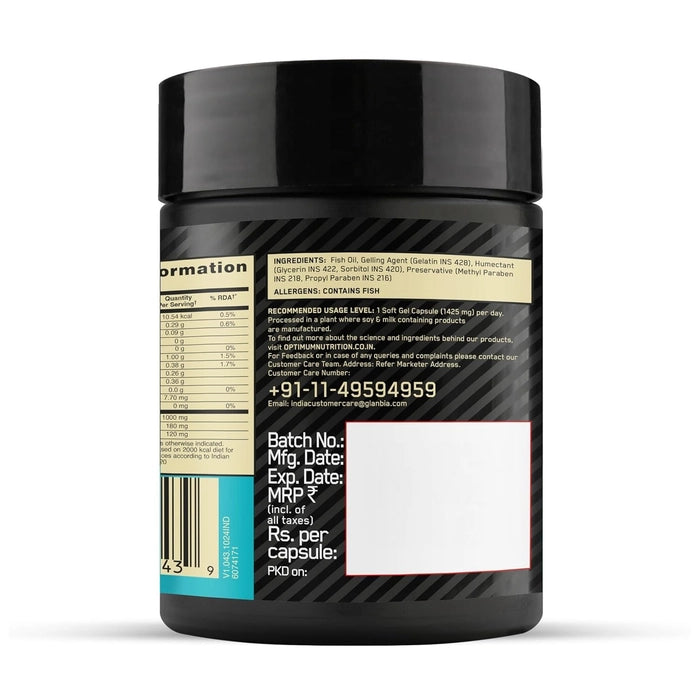 Optimum Nutrition (ON) Fish Oil - 60 Capsules, 1000 mg Fish Oil