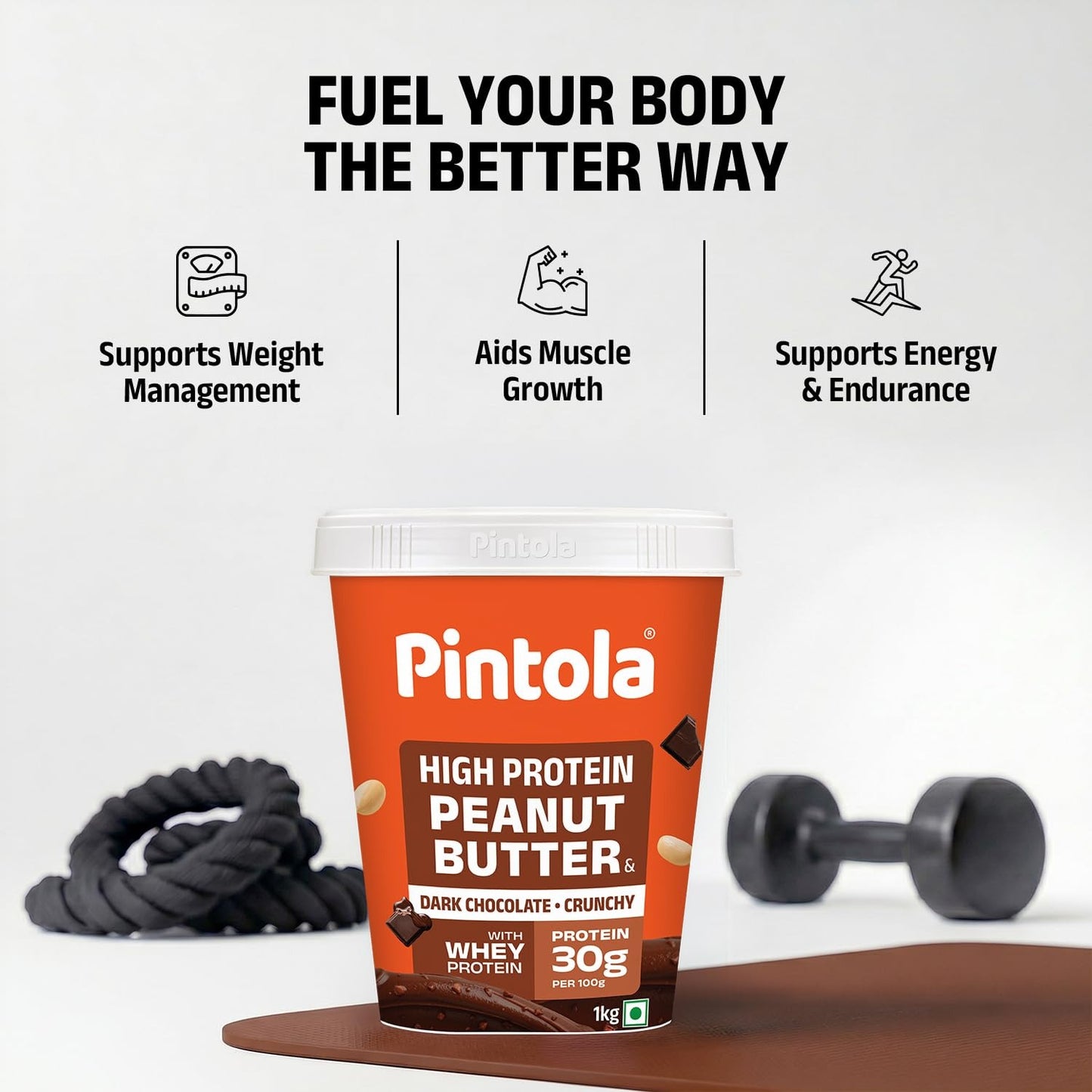 PINTOLA High Protein Peanut Butter Chocolate Flavour Crunchy 1kg
