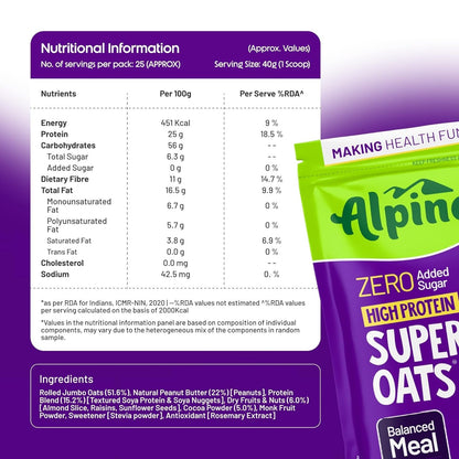 ALPINO 25g High Protein Super Oats Chocolate