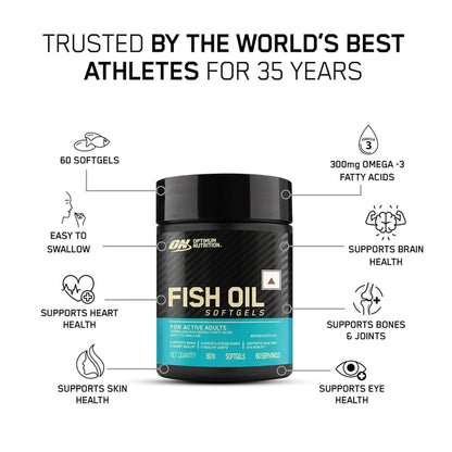 Optimum Nutrition (ON) Fish Oil - 60 Capsules, 1000 mg Fish Oil