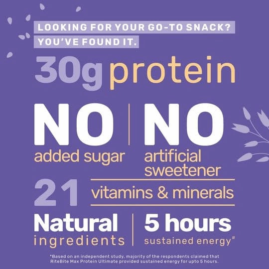 RiteBite Max Protein Ultimate Choco Almond Protein Bars with 30g Protein (Pack of 24)