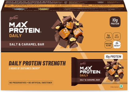 RiteBite Max Protein Daily salted caramel protein bars, pack of 48