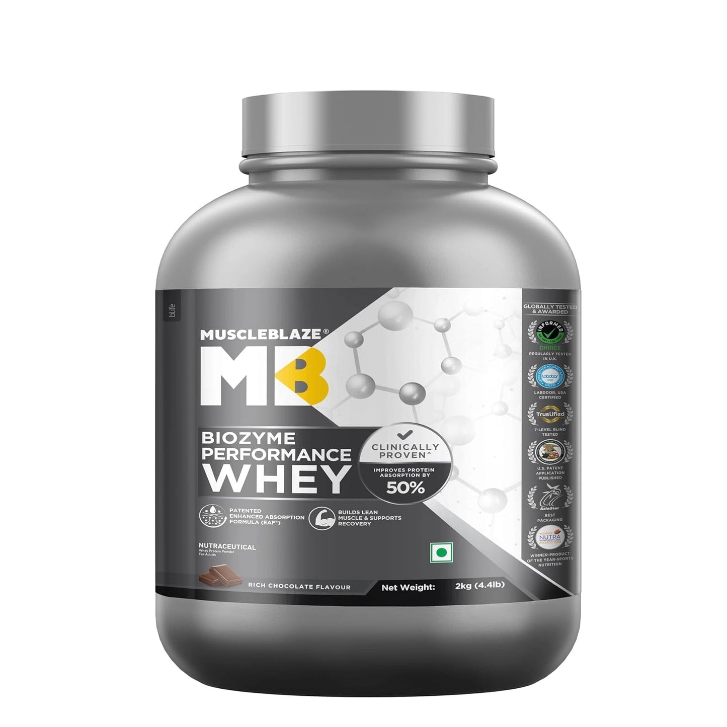 MuscleBlaze Biozyme Performance Whey - 4.4 Lbs (2Kg)