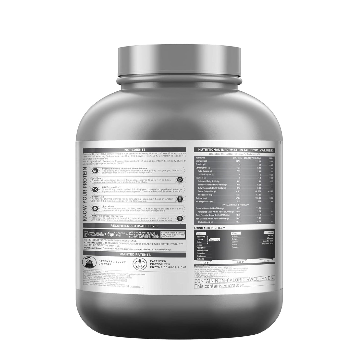 MuscleBlaze Biozyme Performance Whey - 4.4 Lbs (2Kg)