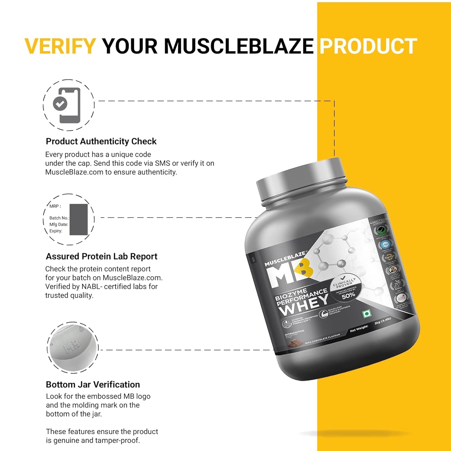 MuscleBlaze Biozyme Performance Whey - 4.4 Lbs (2Kg)