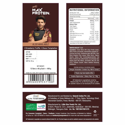 RiteBite Max Protein Wafer Bars with Millets, Coffee Mousse (Pack of 36)