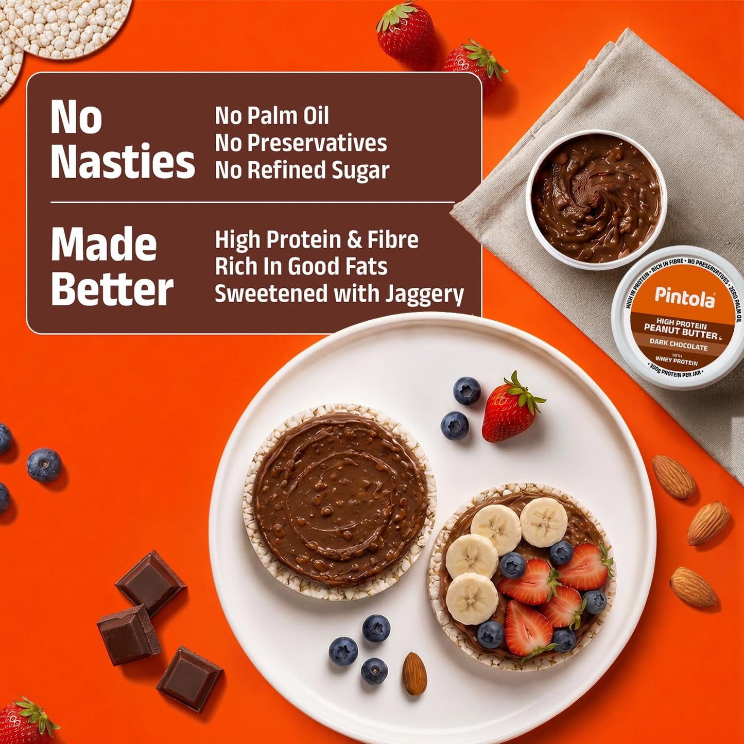 PINTOLA High Protein Peanut Butter Chocolate Flavour Crunchy 1kg