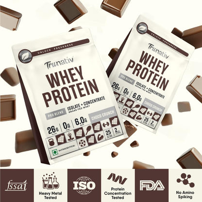 TruNativ Pro Blend Whey Protein Isolate + Concentrate, Choco Crunch (907g / 25 Servings)