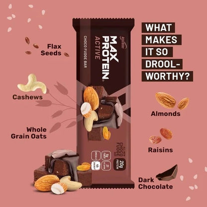 RiteBite Max Protein Active Choco Fudge Protein Bars with 20g Protein (Pack of 24)