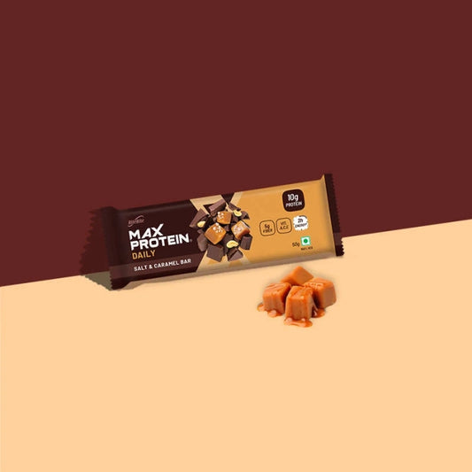 RiteBite Max Protein Daily Salt & Caramel Protein Bars with 10g Protein (Pack of 48)