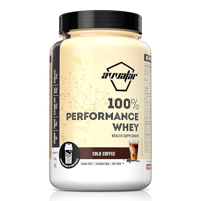 Avvatar 100% Performance Whey – Cold Coffee (1kg, 29 Servings)
