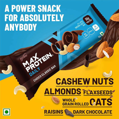 PacRiteBite Max Protein Daily Choco Classic Protein Bars with 10g Protein (Pack of 48)