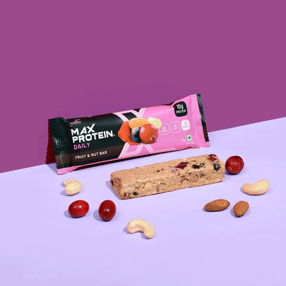 RiteBite Max Protein Daily Fruit & Nut Protein Bars with 10g Protein (Pack of 48)