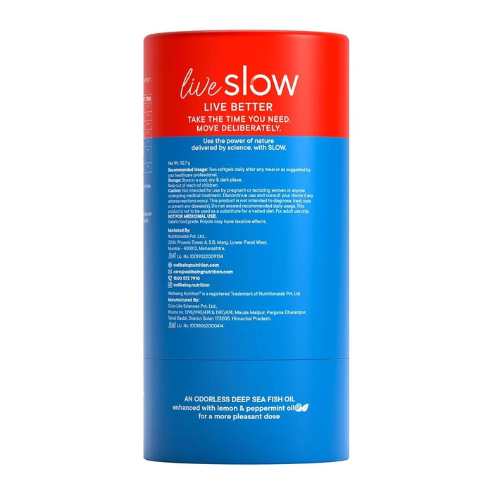 Wellbeing Nutrition Slow 4x Strength Omega 3 Fish Oil