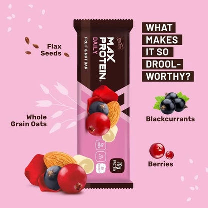 RiteBite Max Protein Daily Fruit & Nut Protein Bars with 10g Protein (Pack of 48)