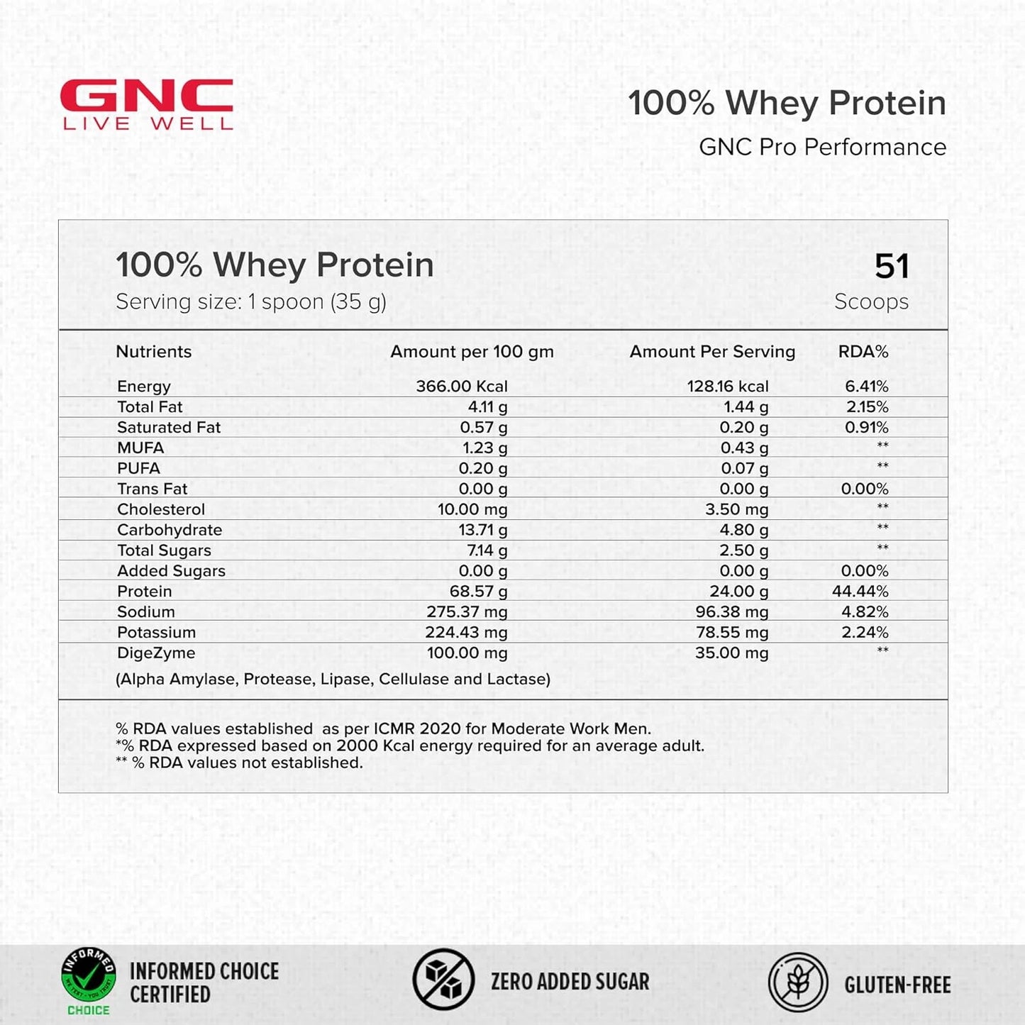 GNC Pro Performance 100% Whey Protein | 4 lbs, 1.81 Kg |