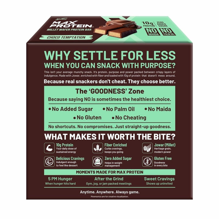 RiteBite Max Protein Wafer Bars with Millets, Choco Temptation (Pack of 36)