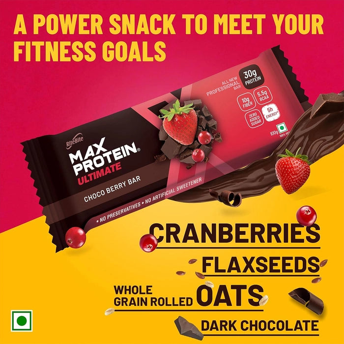 RiteBite Max Protein Ultimate Choco Berry Protein Bars with 30g Protein (Pack of 24)