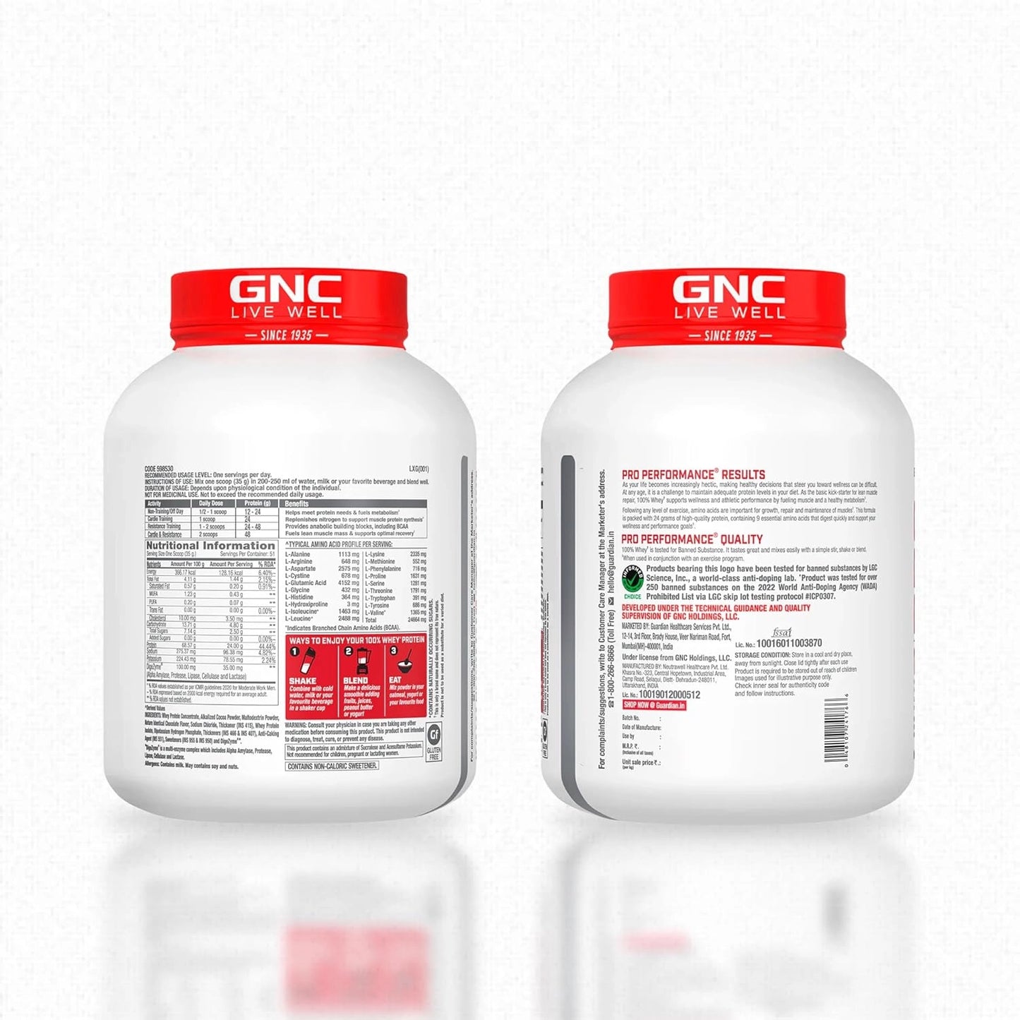 GNC Pro Performance 100% Whey Protein | 4 lbs, 1.81 Kg |