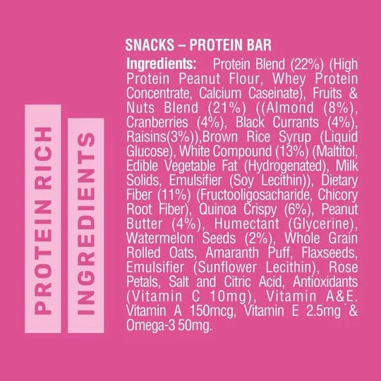 RiteBite Max Protein Daily Fruit & Nut Protein Bars with 10g Protein (Pack of 48)