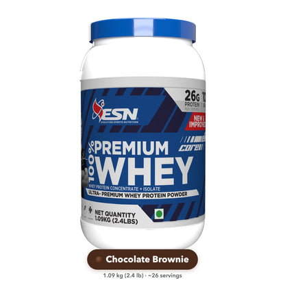 ESN Elite Core 100% Premium Whey – Grass-Fed Concentrate + Isolate | 26g Protein