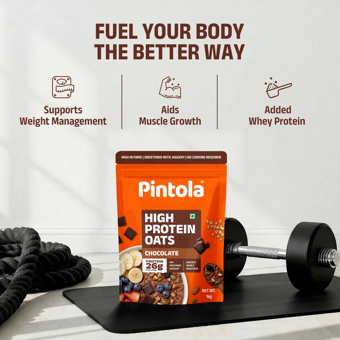 Pintola 26g High Protein Oats, Dark Chocolate 1kg