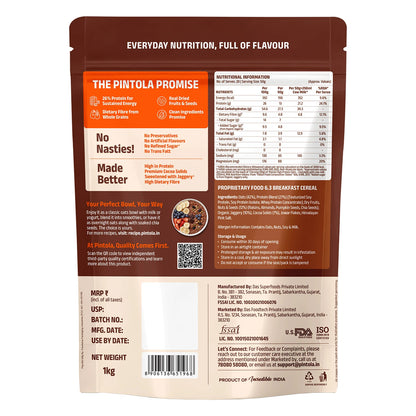 Pintola 26g High Protein Oats, Dark Chocolate 1kg