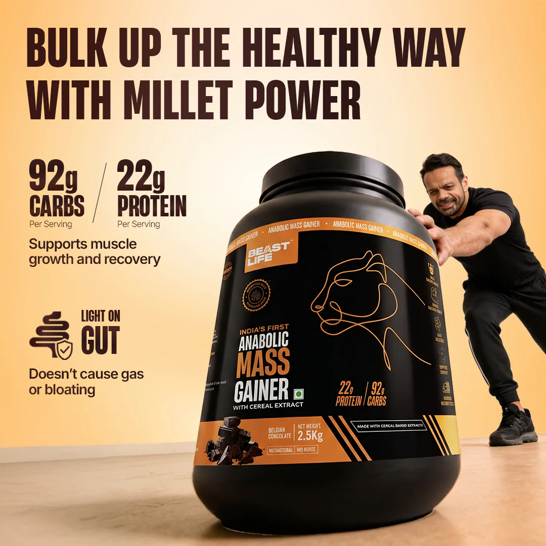 Beast Life Mass Gainer | 2.5 kg | 22g Protein, 92g Carbs