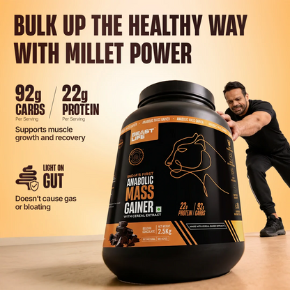 Beast Life Mass Gainer | 2.5 kg | 22g Protein, 92g Carbs