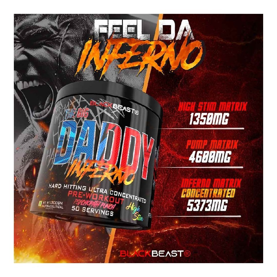 BLACK BEAST The Big Daddy Inferno Pre-Workout, 300 g (0.66 lb)