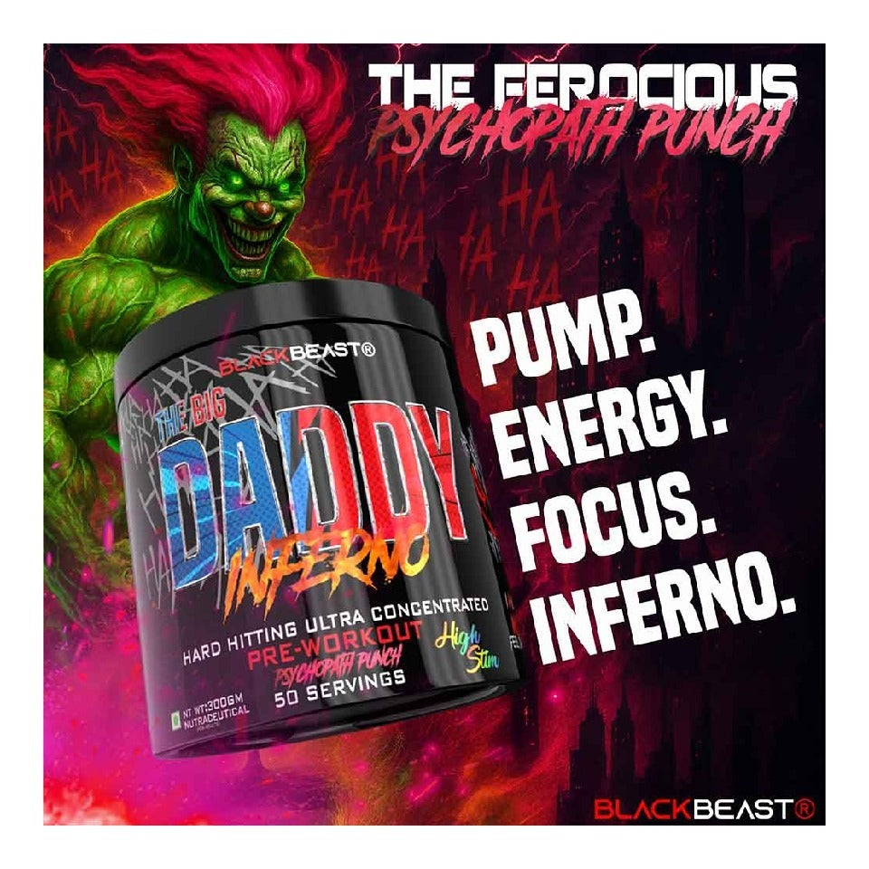 BLACK BEAST The Big Daddy Inferno Pre-Workout, 300 g (0.66 lb)