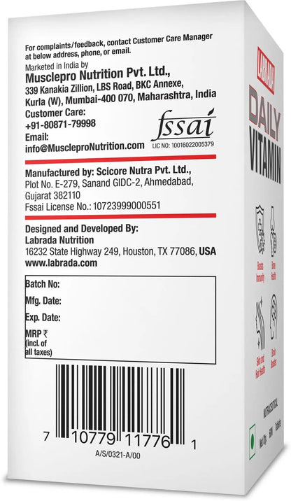 Labrada Daily Vitamin 60 Tablets Tealth & Immunity Booster (0.29 kg)