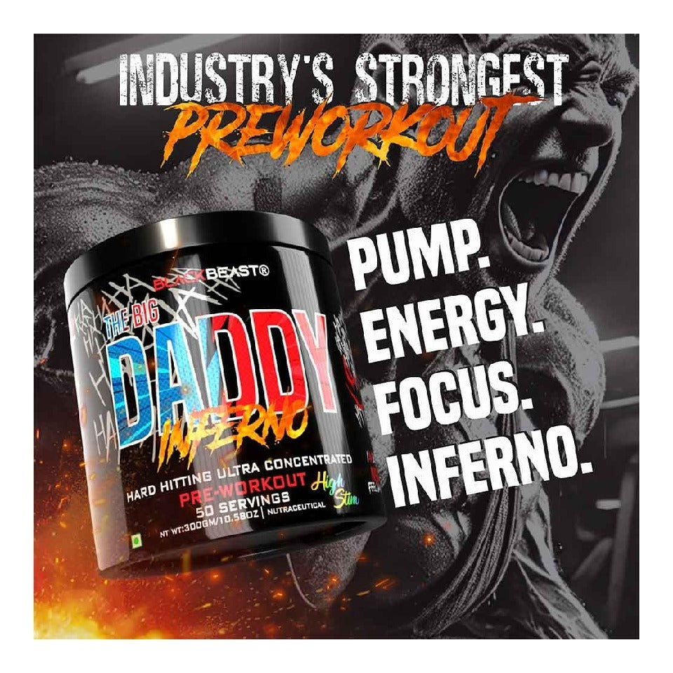 BLACK BEAST The Big Daddy Inferno Pre-Workout, 300 g (0.66 lb)