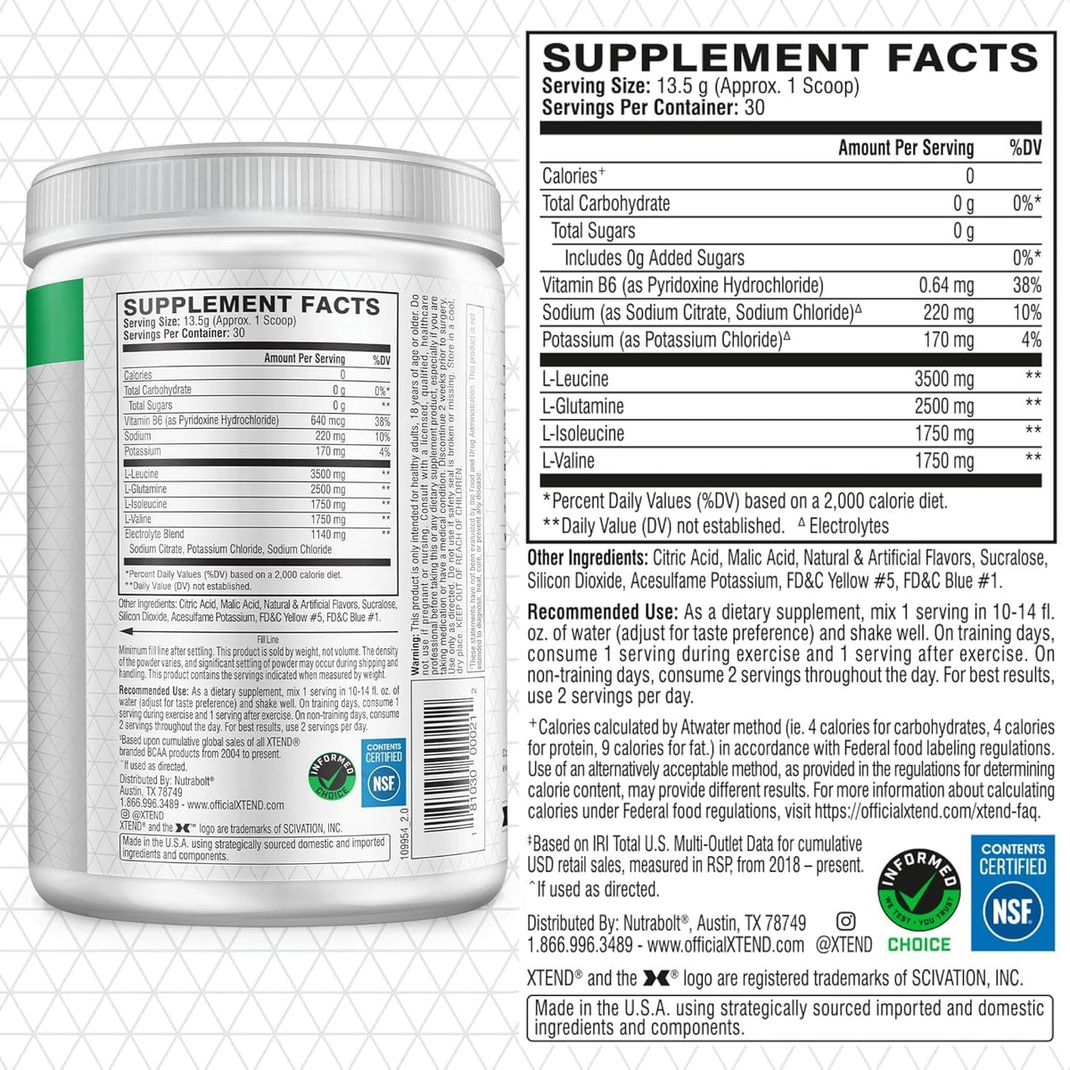 XTEND Original BCAA Powder ,Powder - Lemon-Lime Squeeze (30 Servings)