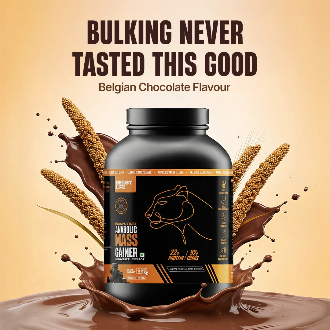 Beast Life Mass Gainer | 2.5 kg | 22g Protein, 92g Carbs