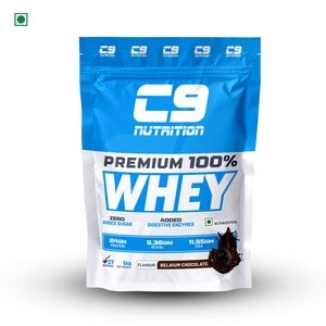 C9 Nutrition Premium 100% Whey Protein Powder 1KG | 24g Protein, 6.5g BCAA | Zero Sugar