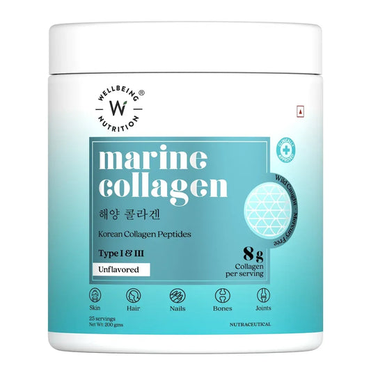 Wellbeing Nutrition Marine Collagen powder jar, unflavoured, 200 g