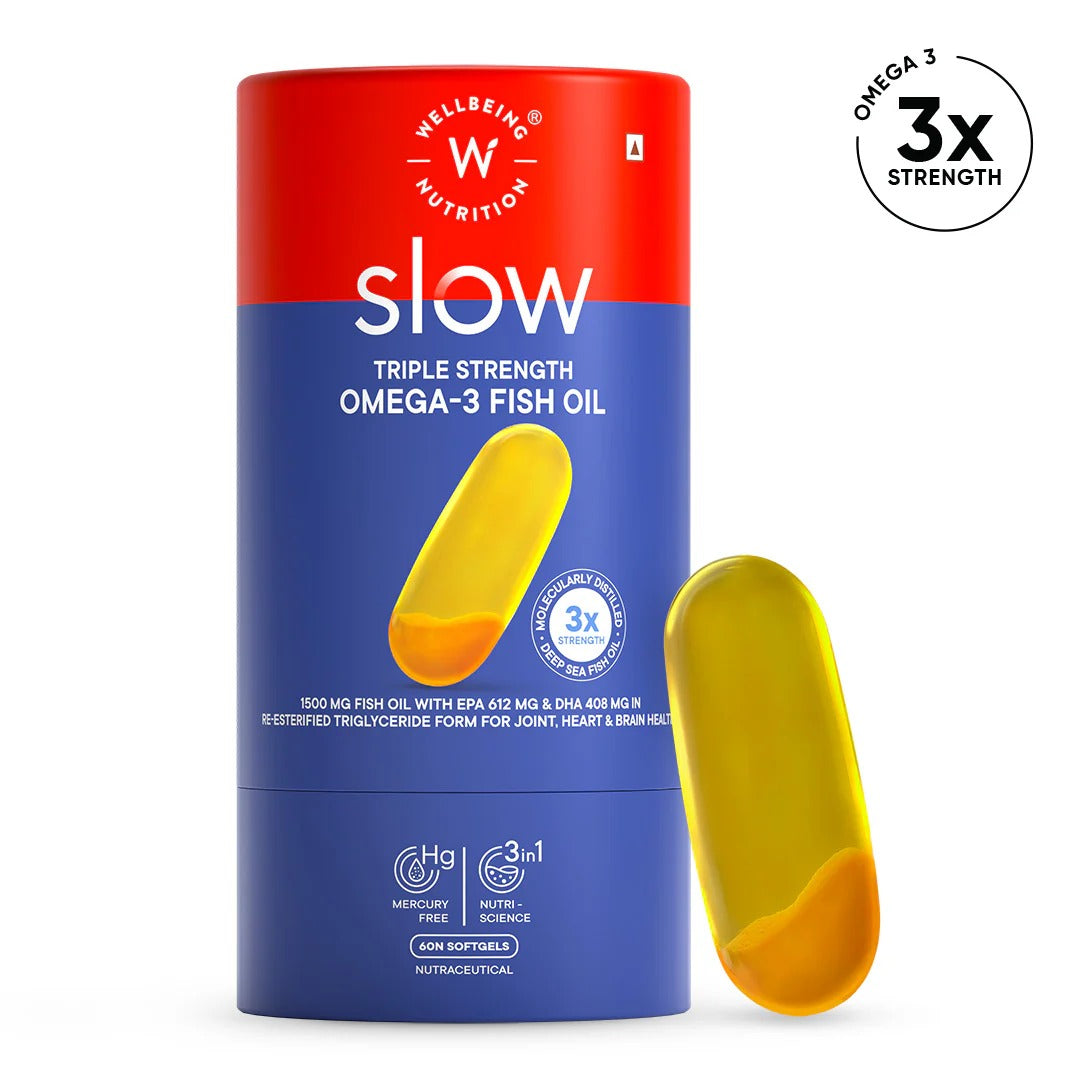 Wellbeing Nutrition Slow 3x Strength Omega 3 Fish Oil