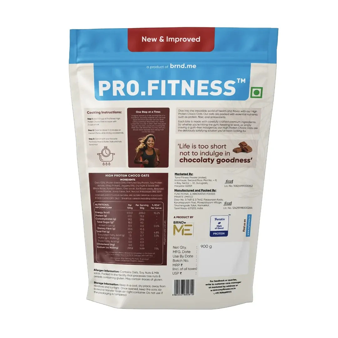 Pro.Fitness High Protein Chocolate Oats | Dark Chocolate |