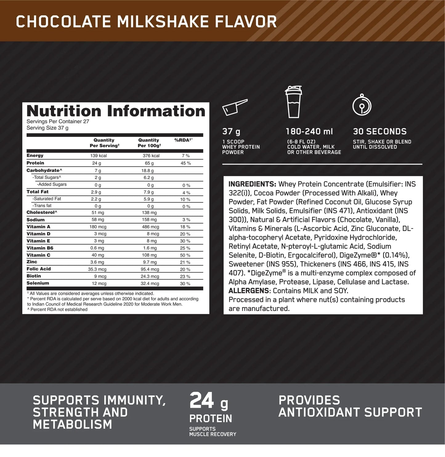Optimum Nutrition Performance Whey Protein