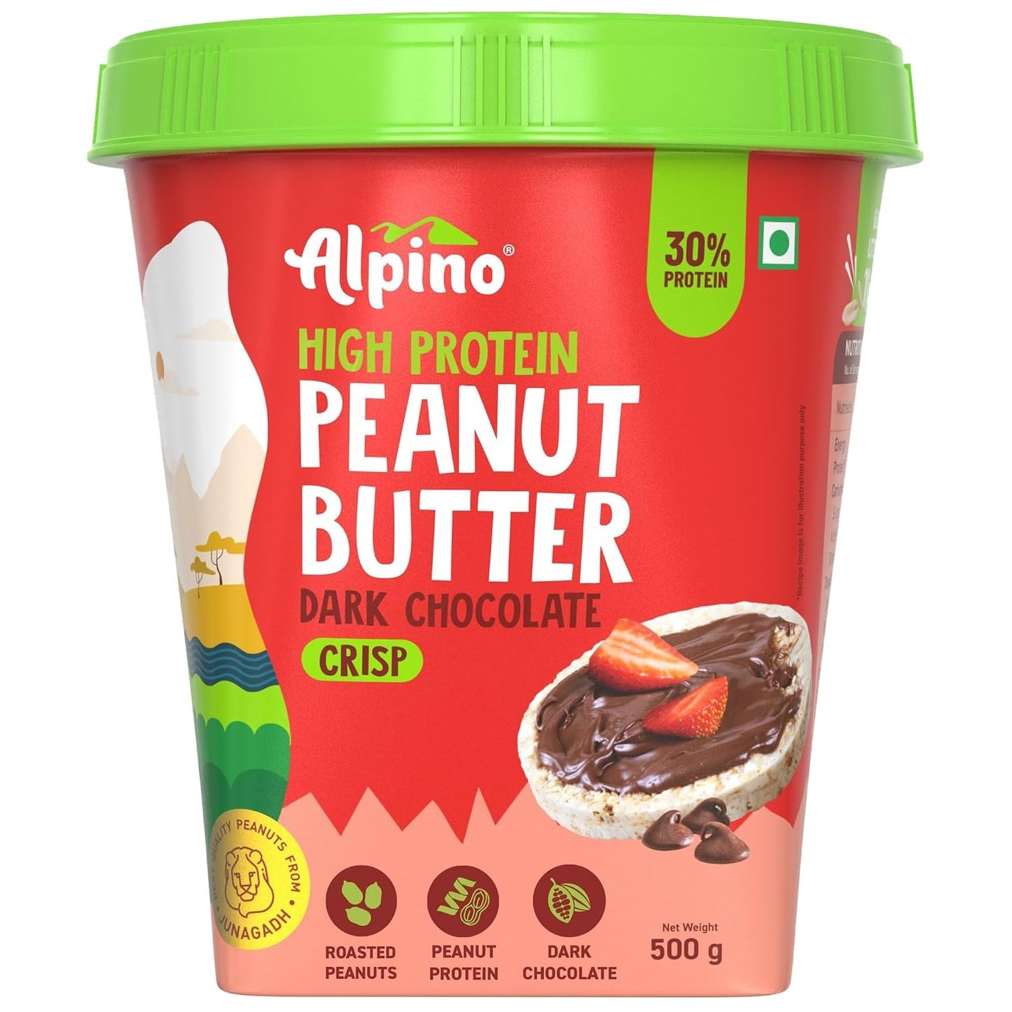 ALPINO 30g High Protein Dark Chocolate Peanut Butter Crisp