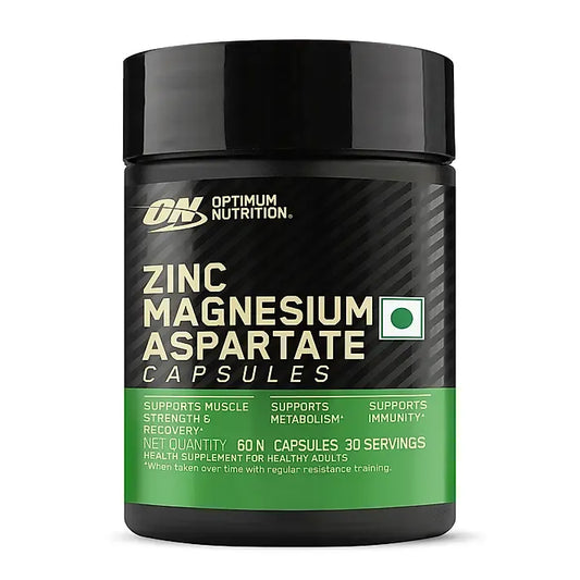 Optimum Nutrition ZMA zinc magnesium aspartate capsules bottle, 60 capsules